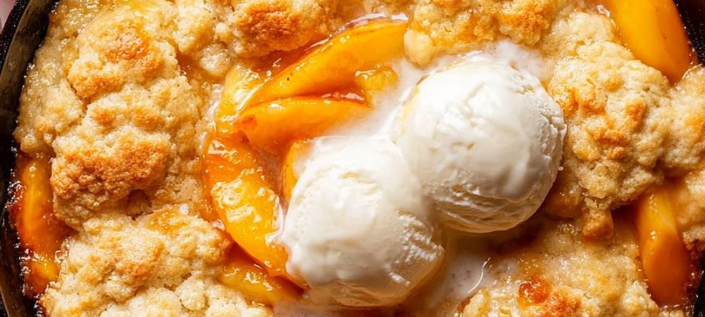 Southern Peach Cobbler With a Cakey Golden Crust on Top
